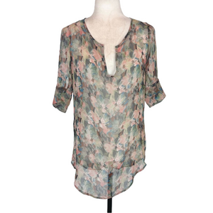 Kain sheer silk floral blouse